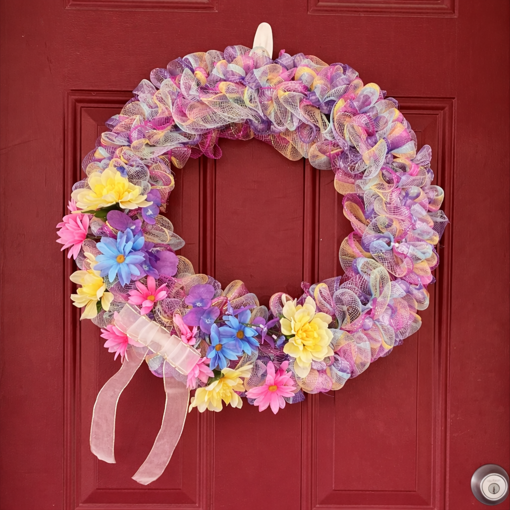 Rainbow Door Wreath