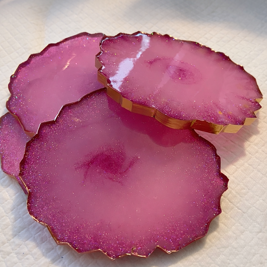 Pink Resin Coasters