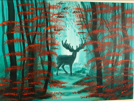 Deer in the Red Wood