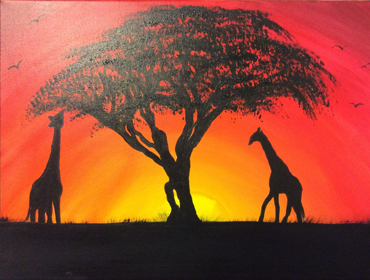 Giraffes at Sunset