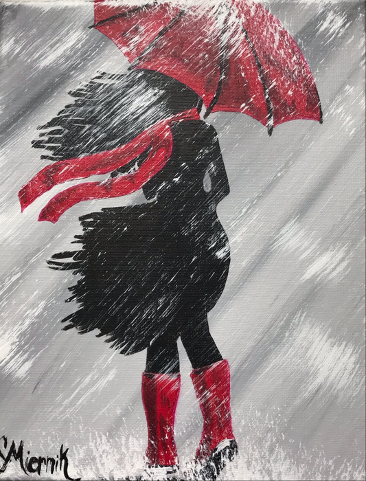 Girl with the red umbrella