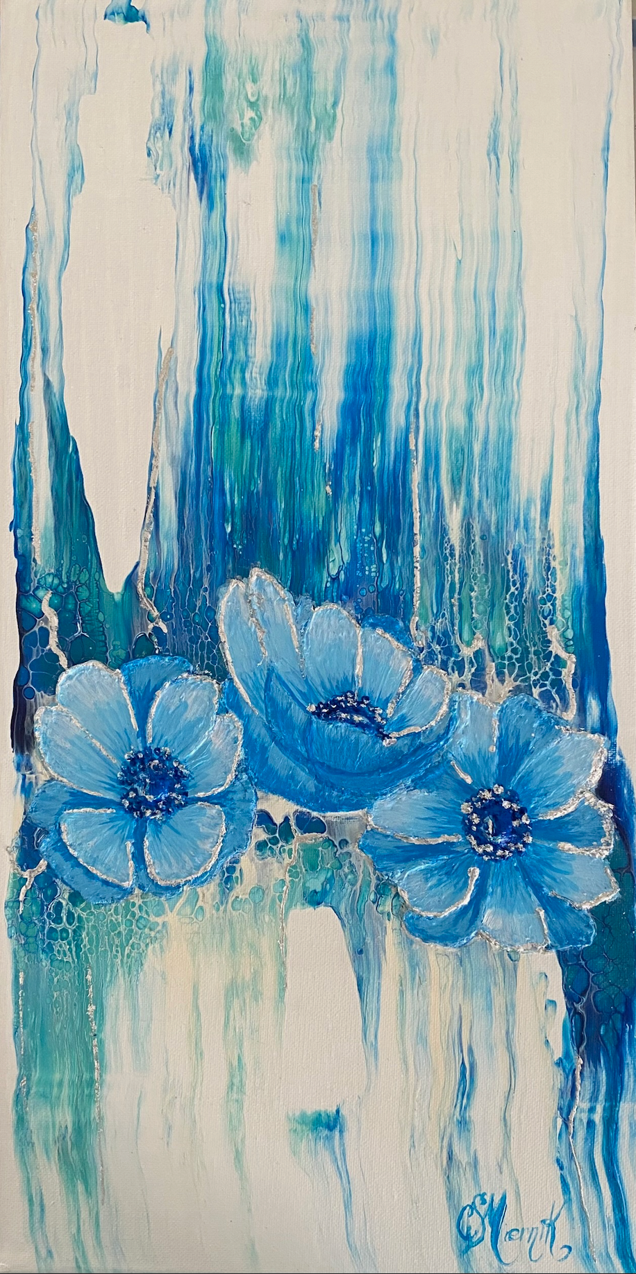 Blue Anime Flowers
