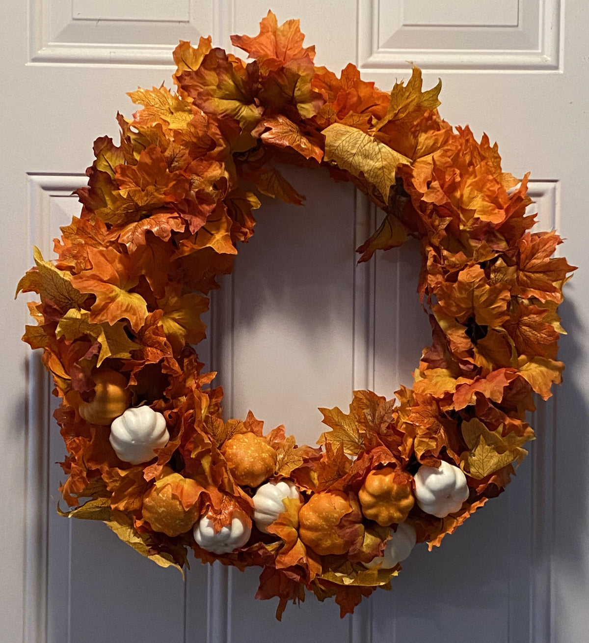 Fall Leaves and Pumpkin Wreath