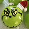 Round Grinch Ornament